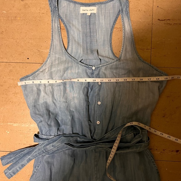 BELLA DAHL - Stripe Trim Racer Back Romper in silverlake Wash - Picture 6 of 7